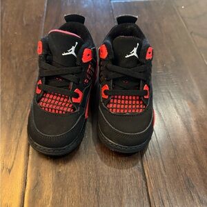 New Jordan Kids Black and Red Sneakers